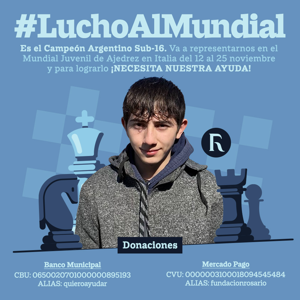 #LuchoAlMundial: Fundación Rosario impulsa a Luciano Carrizo hacia el Mundial de Ajedrez